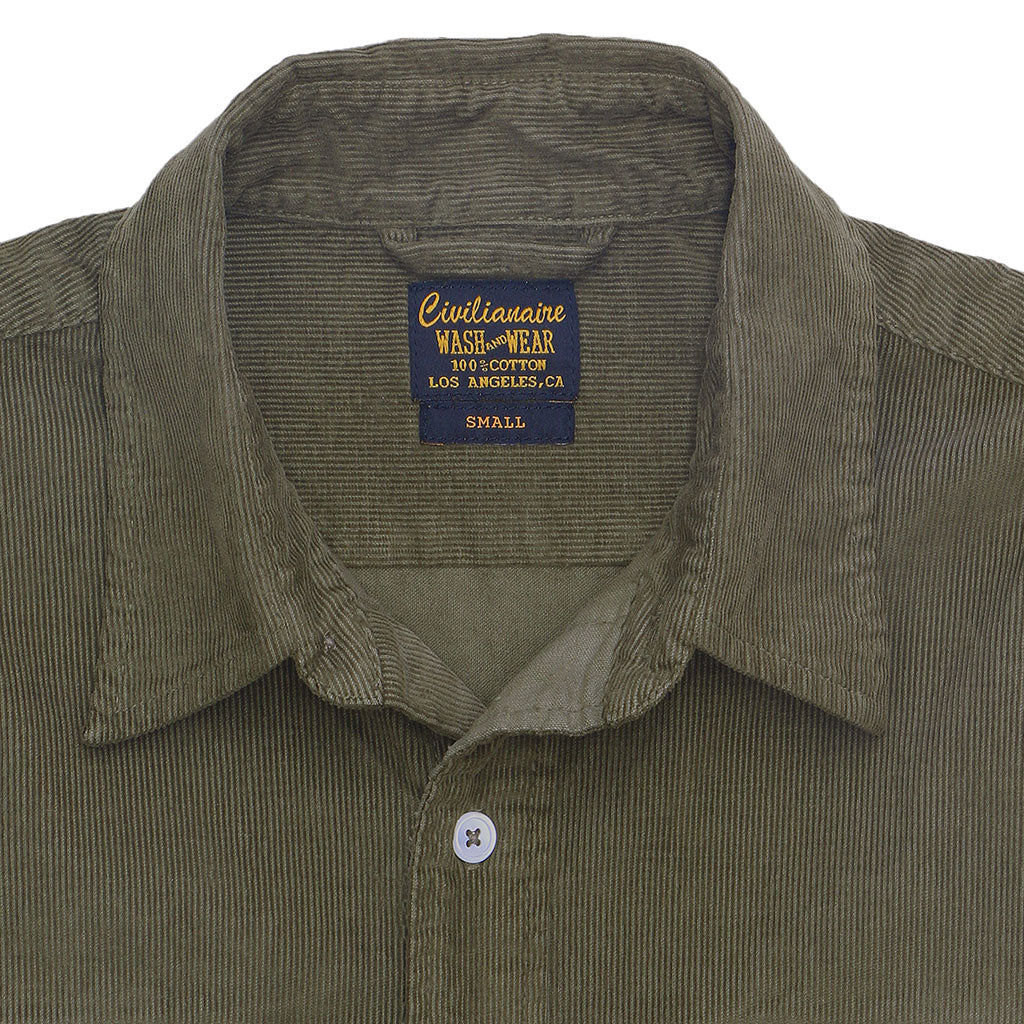 Long Sleeve Notch Flap Shirt Heavyweight Corduroy - ELMWOOD