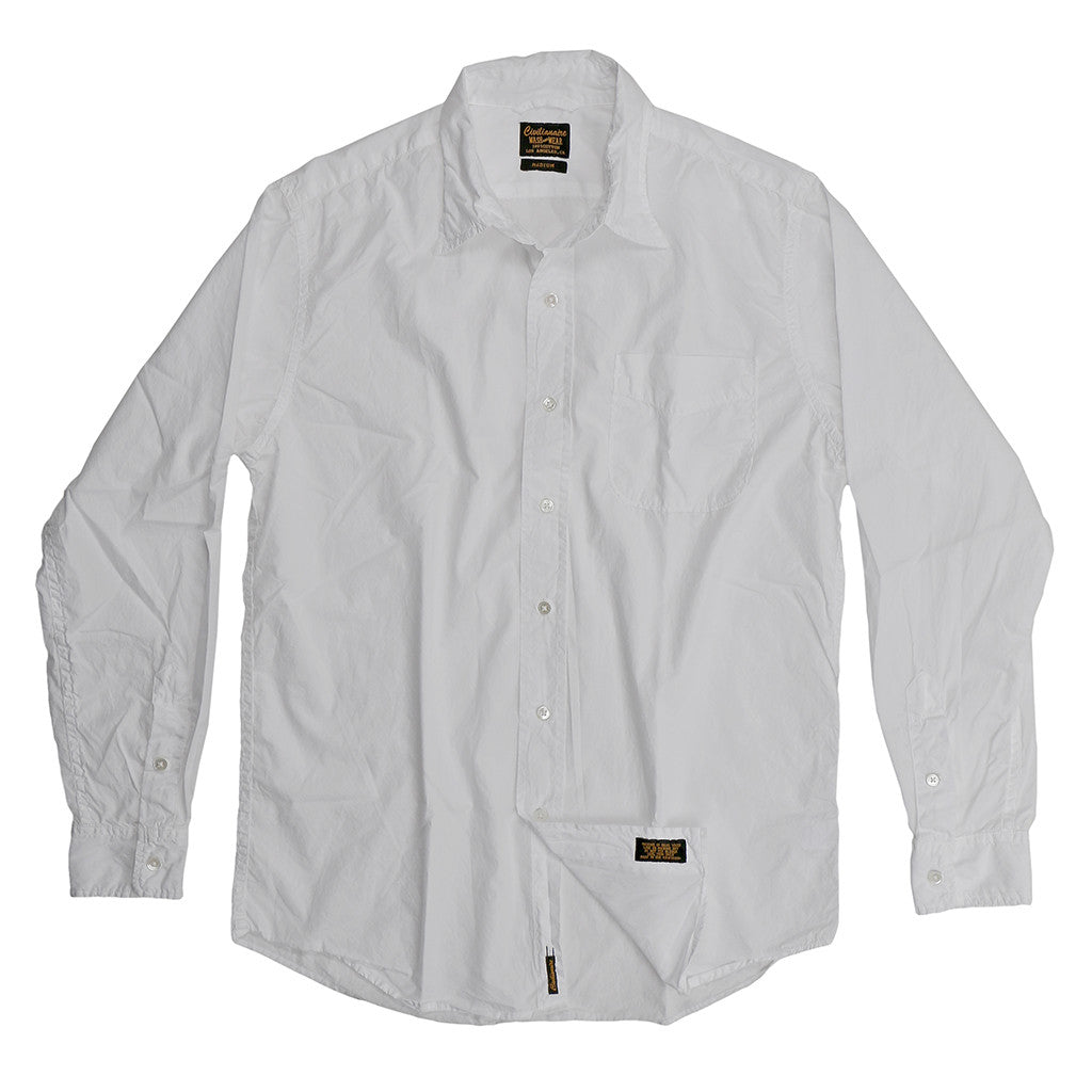 Men's Long Sleeve 1 Pocket Shirt Poplin - White