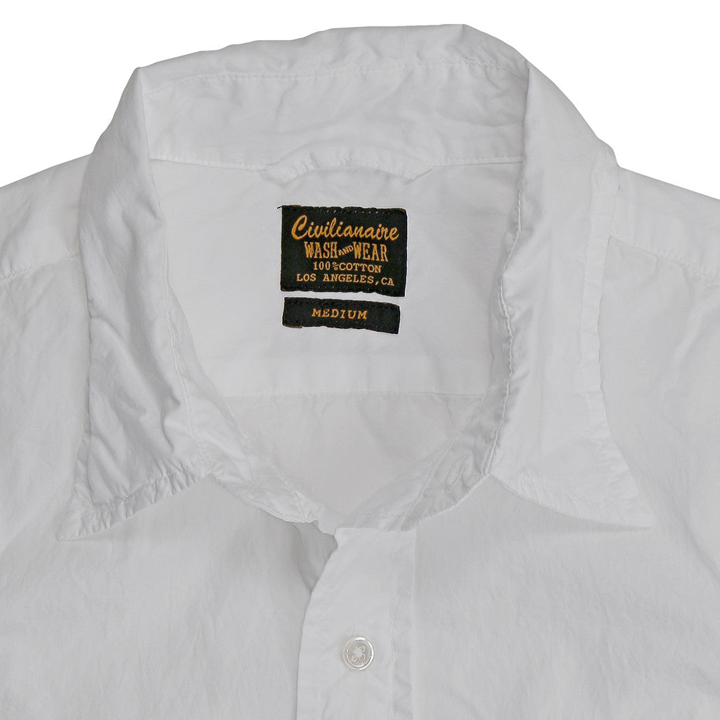 Men's Long Sleeve 1 Pocket Shirt Poplin - White