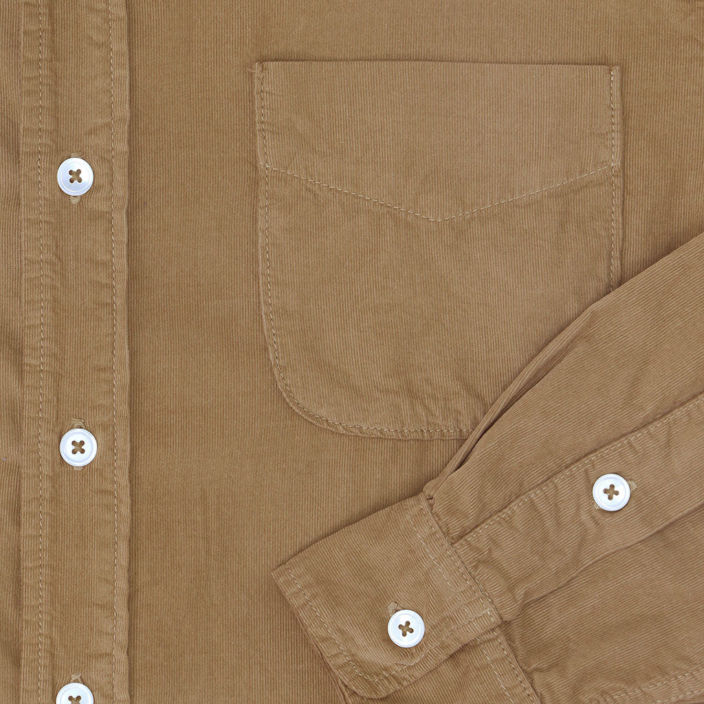 Long Sleeve Single Pocket Shirt 28-Wale Light Weight Corduroy - Kindling