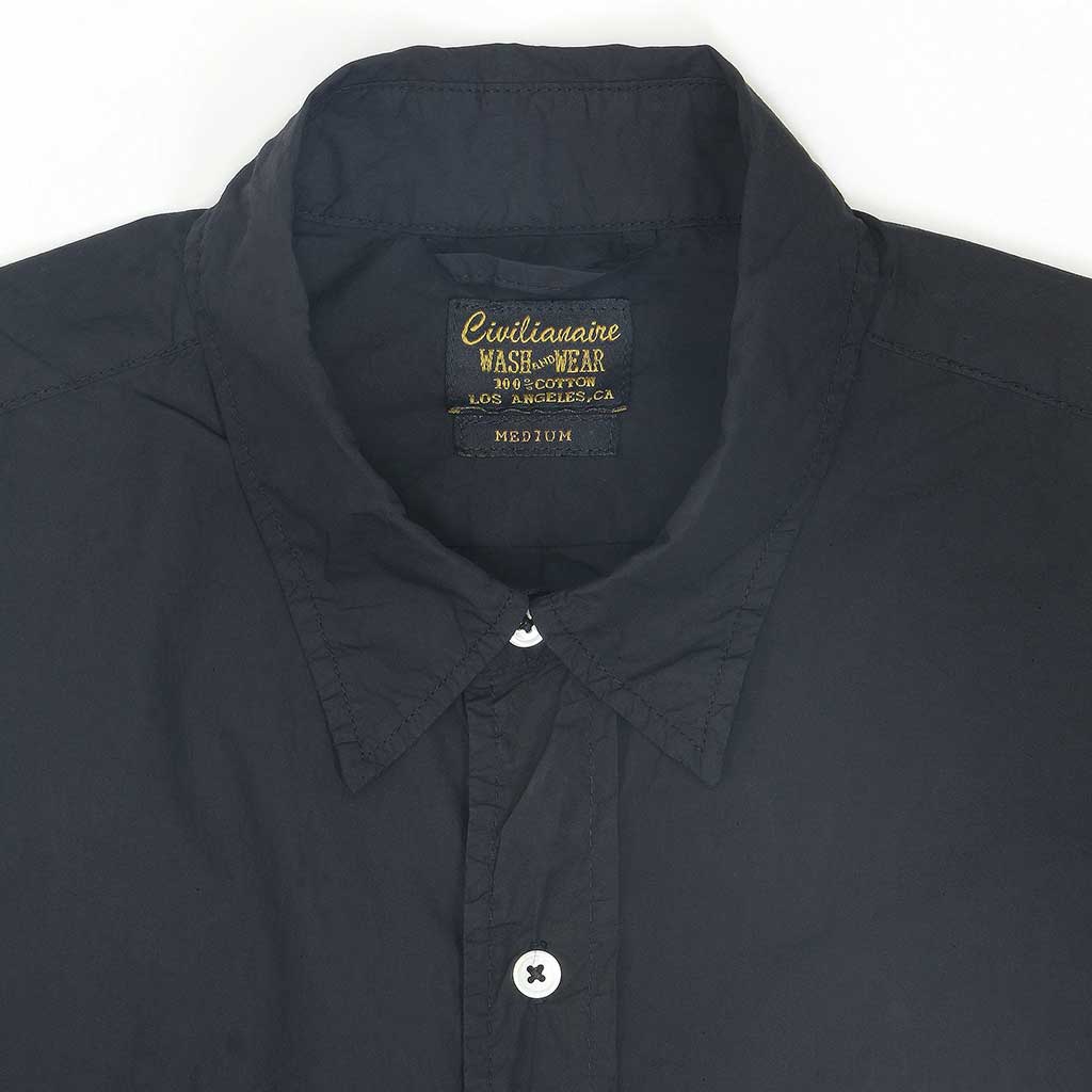 Short Sleeve 1 Pocket Shirt Poplin - Jet Black