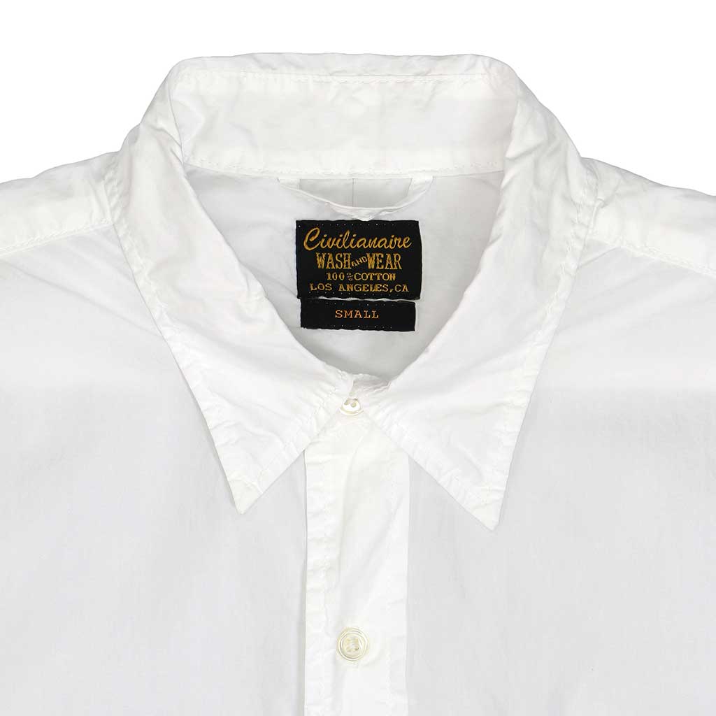Short Sleeve 1 Pocket Shirt Poplin - White