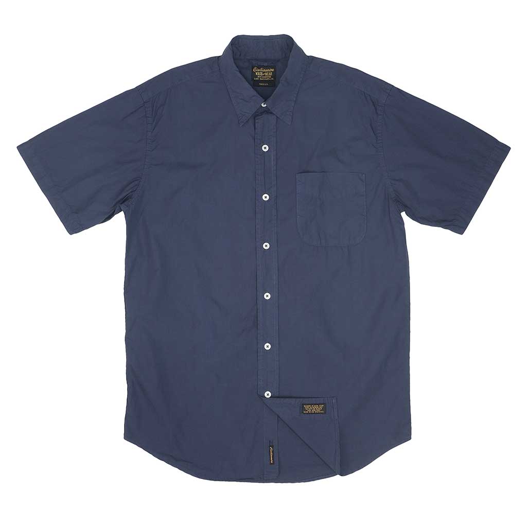 Men's Short Sleeve 1 Pocket Shirt Poplin - DARK SLATE BLUE  Civilianaire