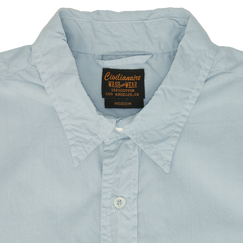 Short Sleeve 1 Pocket Shirt Poplin - Cool Blue Grey