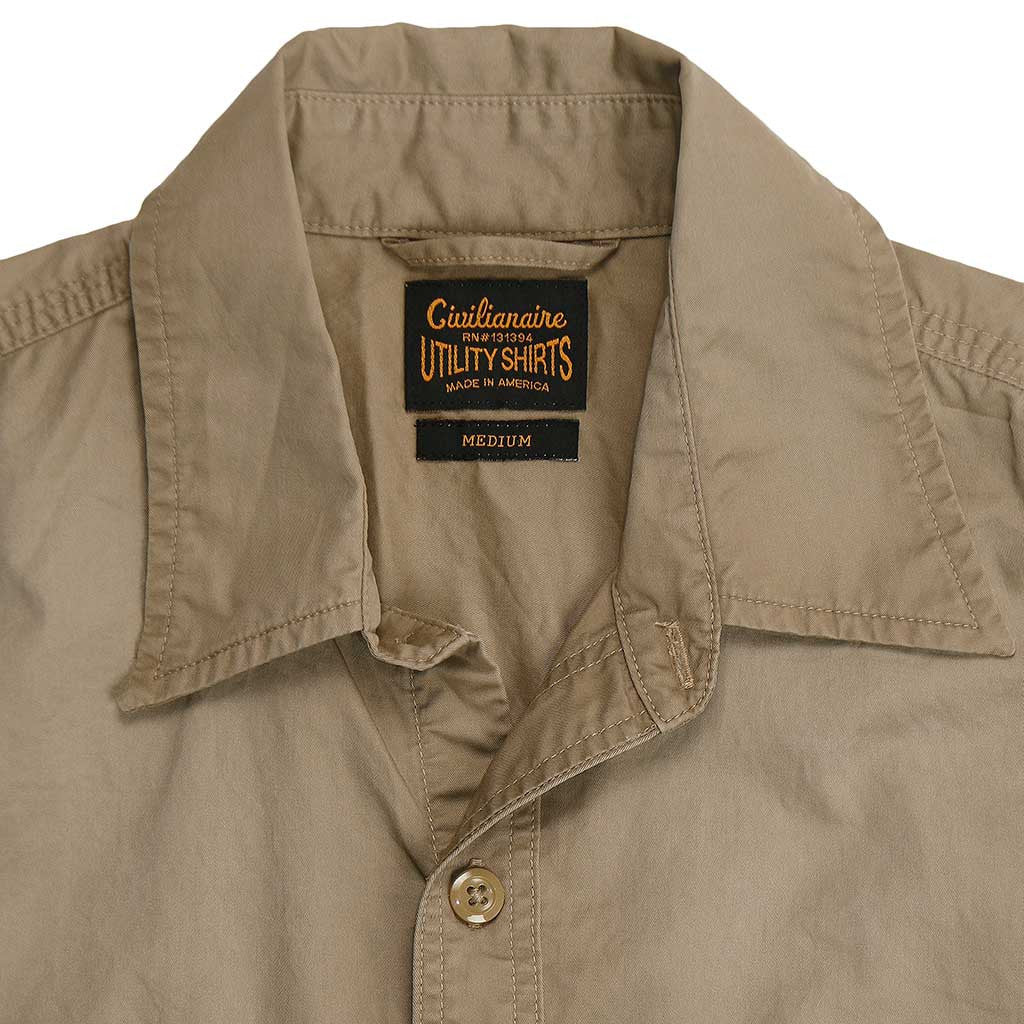 Long Sleeve 2 Pocket Notch Flap Shirt Light Twill - Dark Khaki