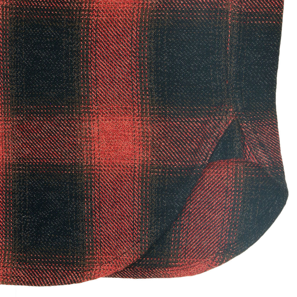 Long Sleeve 2 Notch Flap Pocket Shirt / JAPANESE COTTON Flannel - Red/Black