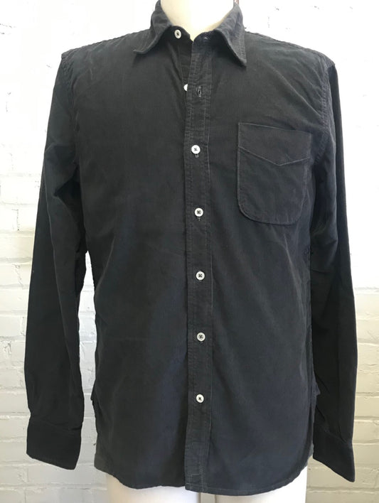 Long Sleeve Corduroy Light Weight E- Single Pocket Shirt - HEATHER MOUSE