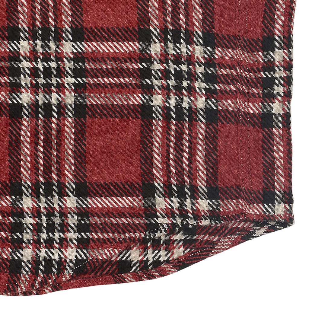 Long Sleeve 2 Pocket Shirt / JAPANESE COTTON Flannel - Red/White