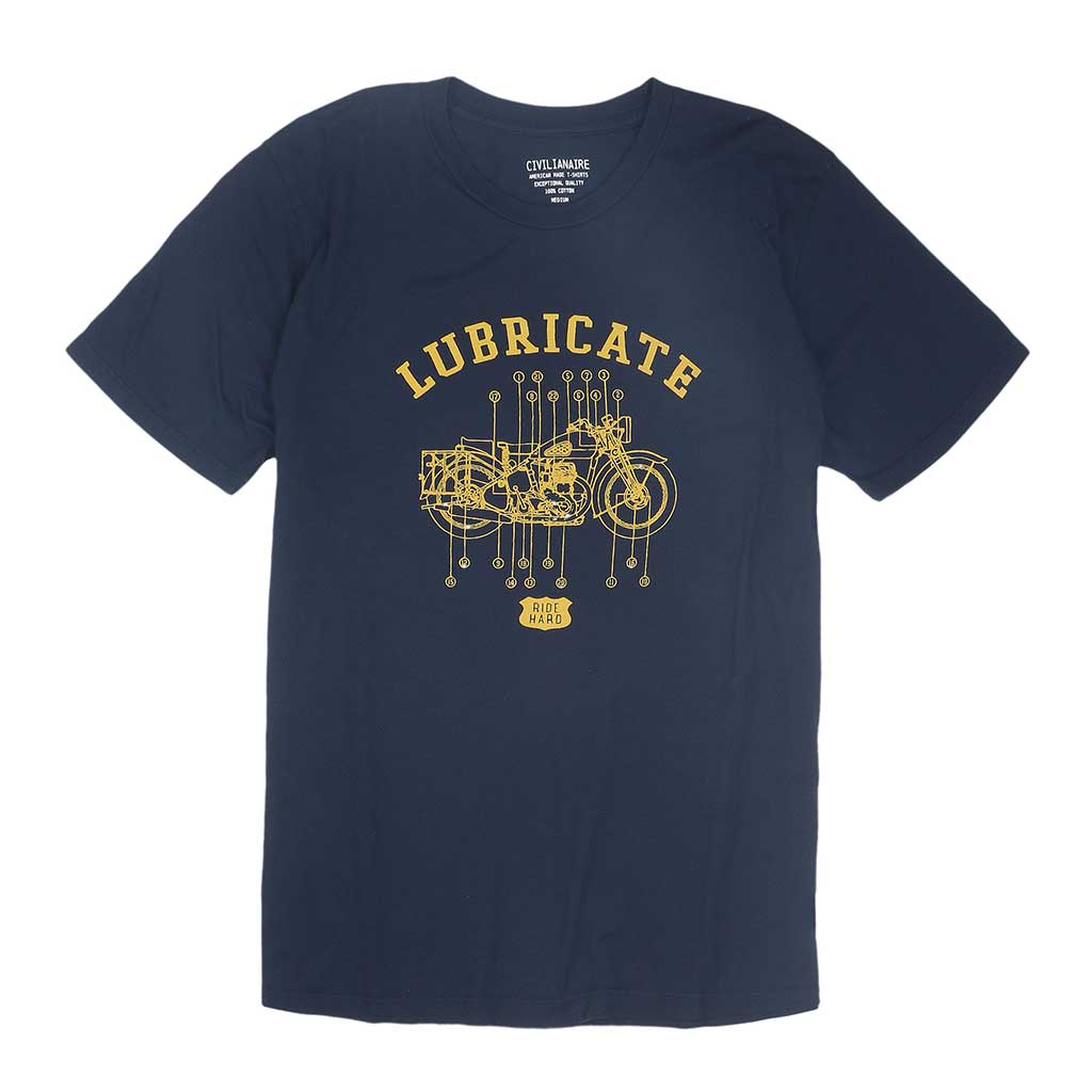 "Lubricate" Short Sleeve Men's Tee - EZ Dark Navy