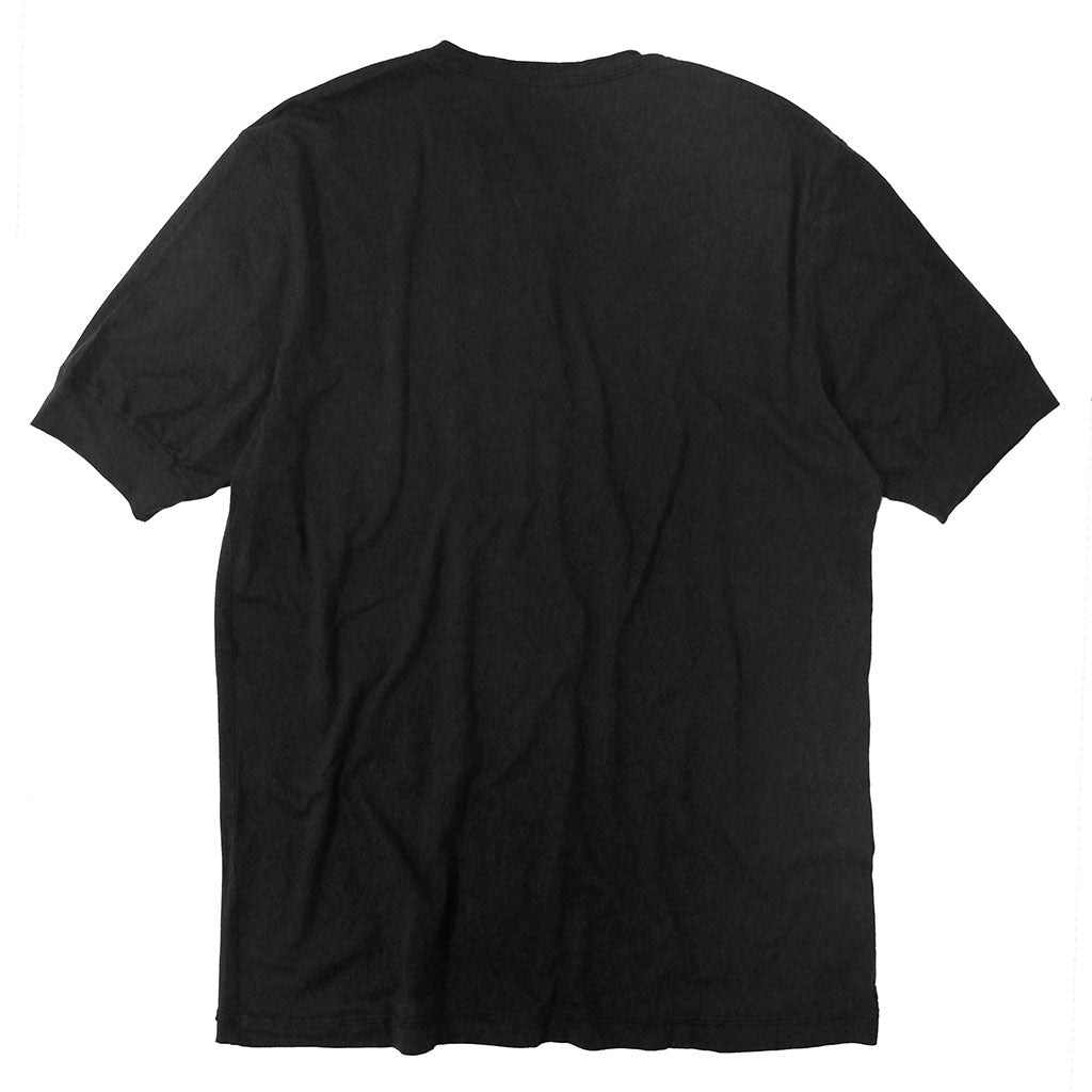 Short Sleeve Banded Henley - Cotton - Jet Black