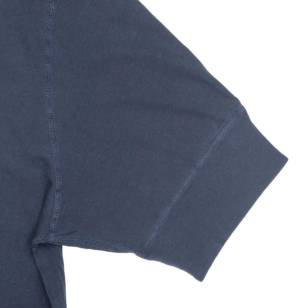 Short Sleeve Banded Henley - Cotton - Pigment Dyed Navy