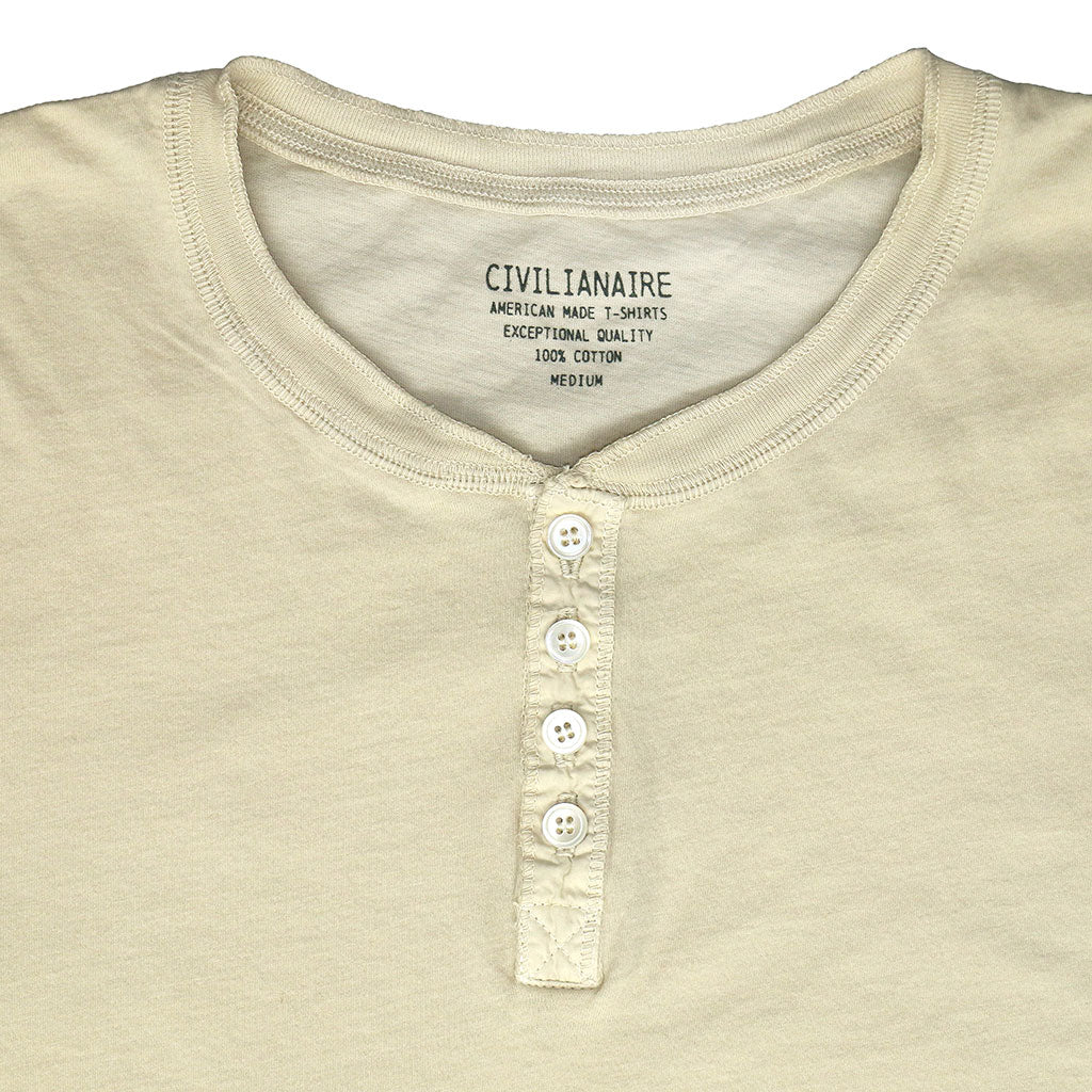 Long Sleeve Cotton Banded Henley - Ash