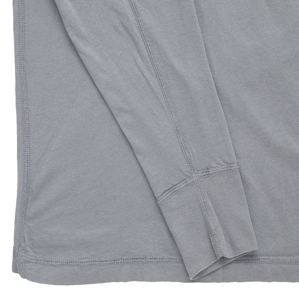 Long Sleeve Cotton Banded Henley - Iron
