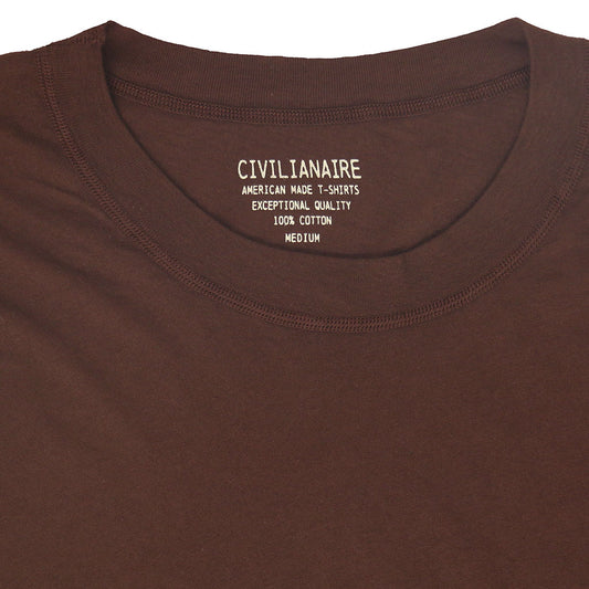 Long Sleeve Crew Neck Cotton Tee - Deep Burgundy #6152