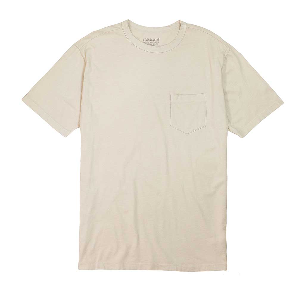 Crew Neck Short Sleeve 1 Pocket Tee - Ash