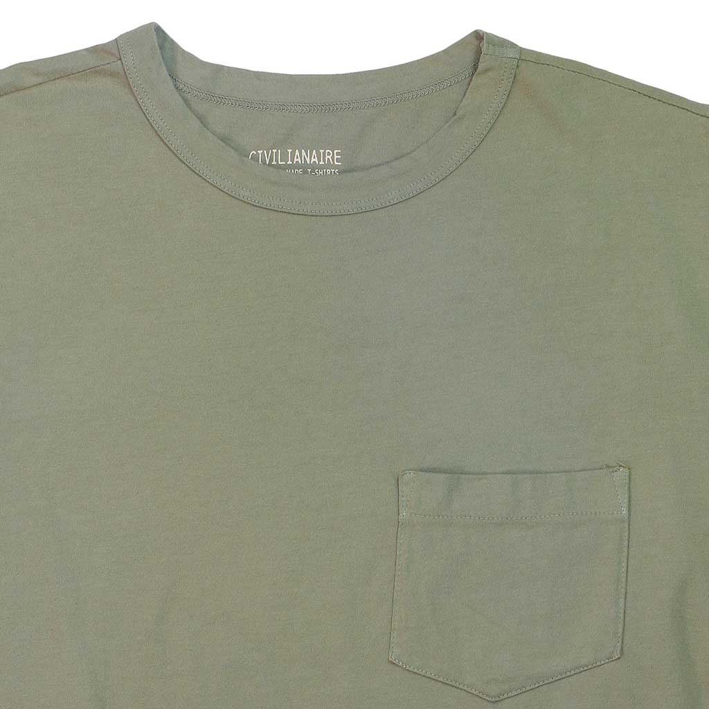 Crew Neck Short Sleeve 1 Pocket Tee - Dark Celadon