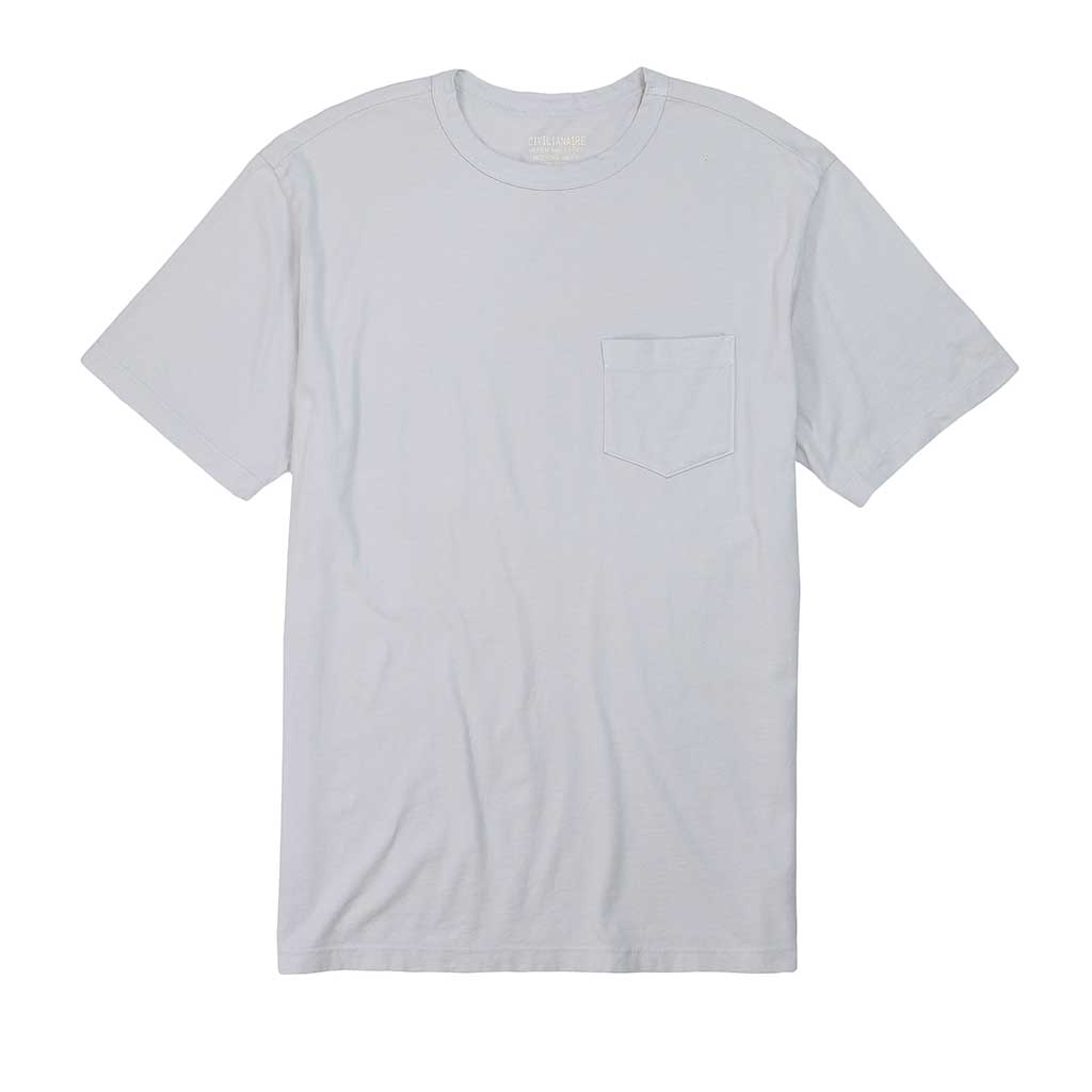 Crew Neck Short Sleeve 1 Pocket Tee - Frost