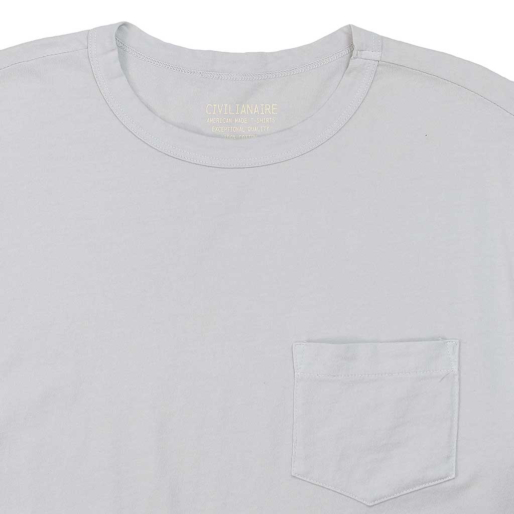 Crew Neck Short Sleeve 1 Pocket Tee - Frost