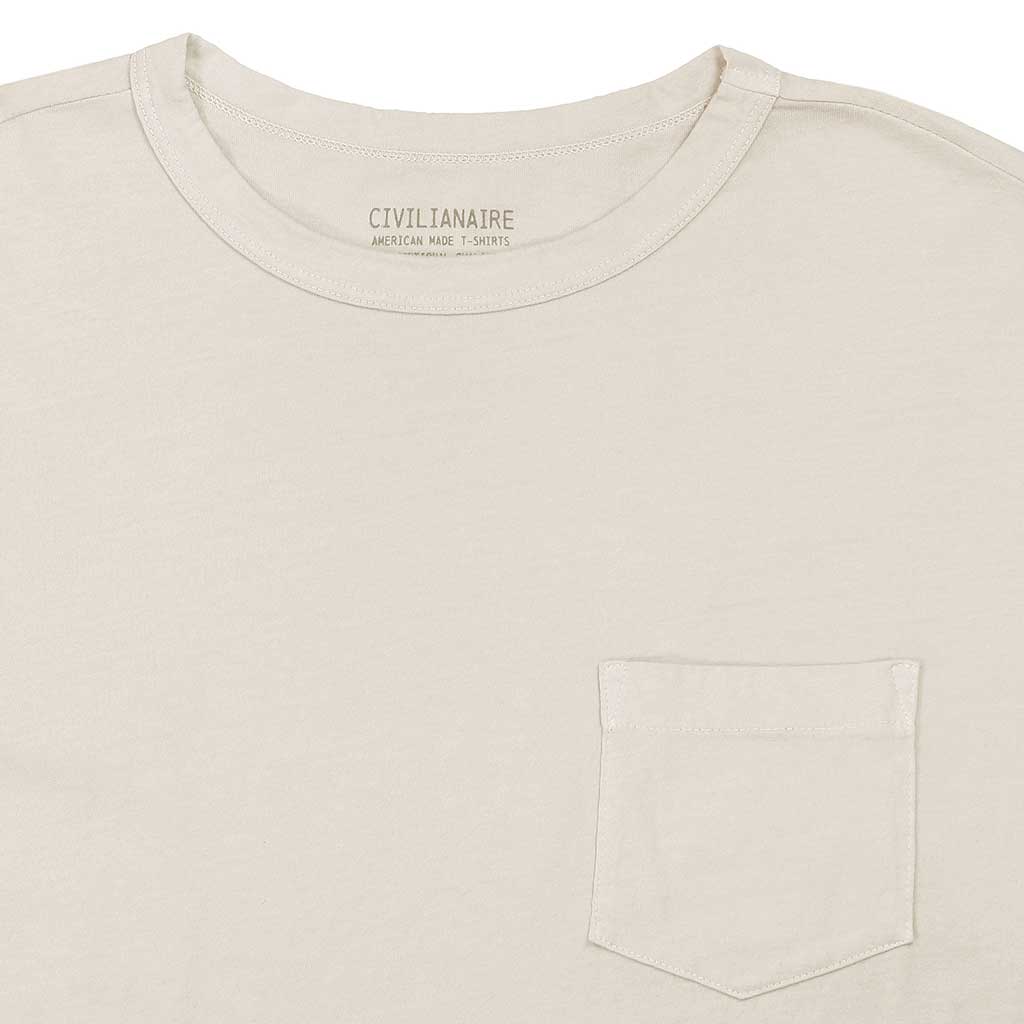 Crew Neck Long Sleeve 1 Pocket Tee - Ash