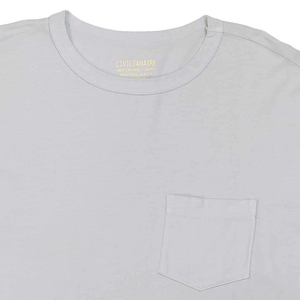 Crew Neck Long Sleeve 1 Pocket Tee - Frost