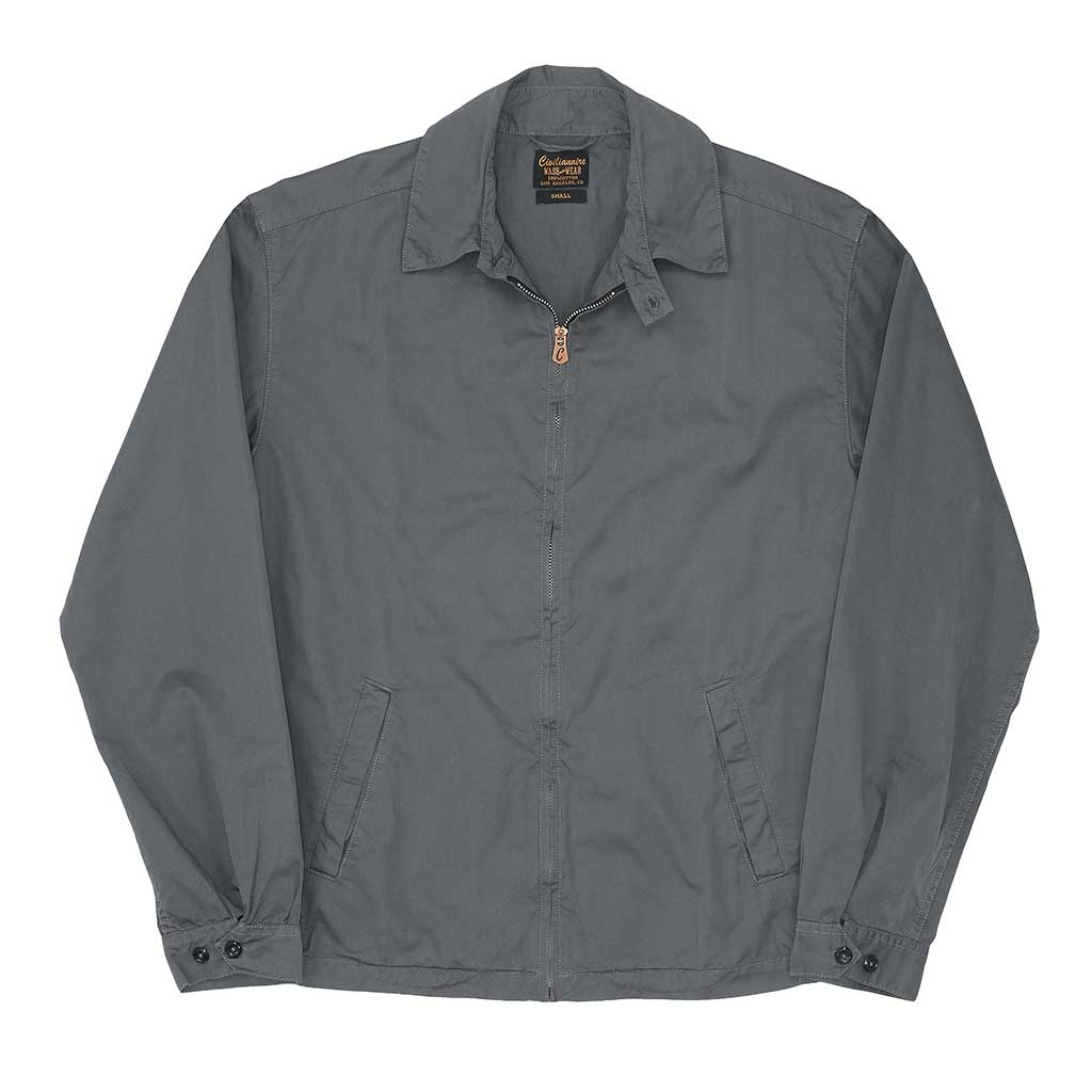 Zip Front 2 Pocket Cotton Cliff Jacket - Smokey Grey