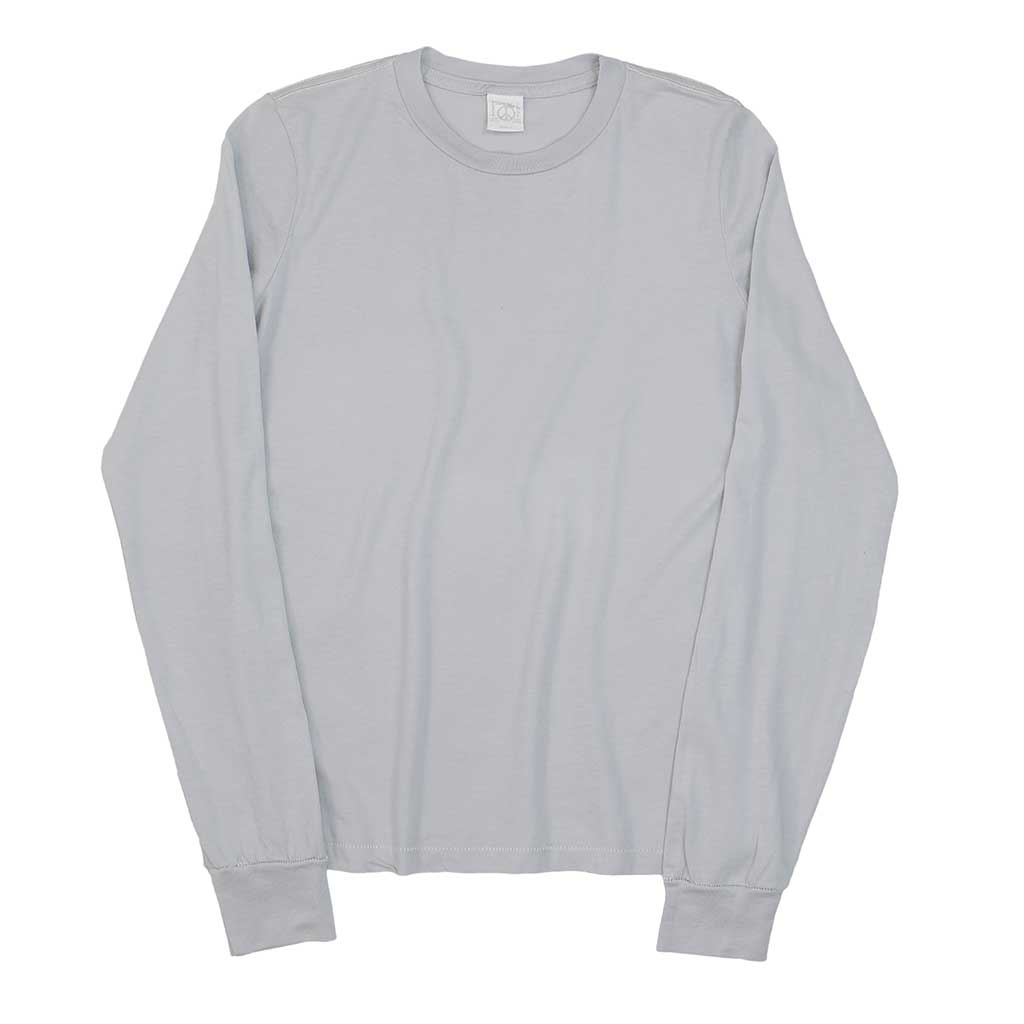 "Peace Store" Long Sleeve Crew Neck Jersey Tee - Rand Silver