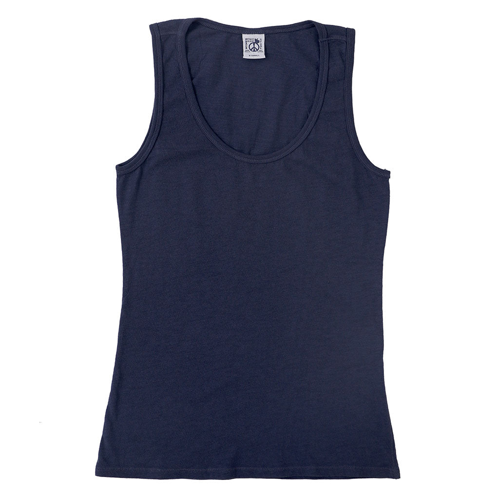 "Peace Store" Cotton Tank Top  - Dark Slate Blue
