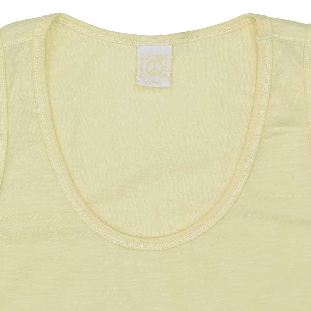 "Peace Store" Cotton Tank Top - LT Soft Lemon Yellow