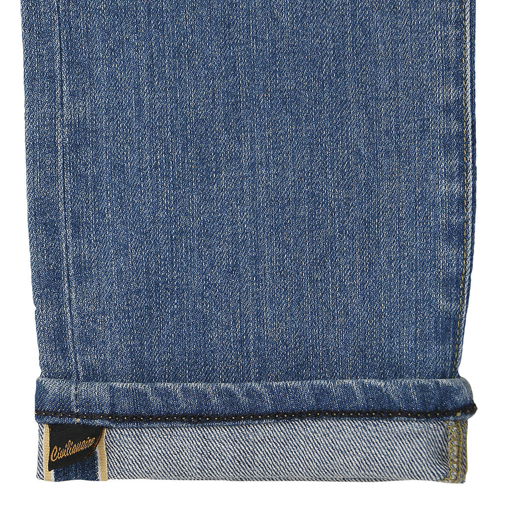 Women's 11 oz Gold Selvage Denim Super Slim Stretch Jean - Worn Thru Indigo