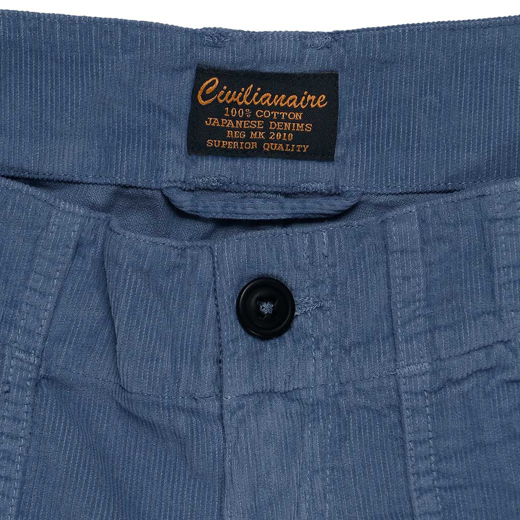 Lightweight Cotton Corduroy 3-Pocket Mili Short - Blue 4448