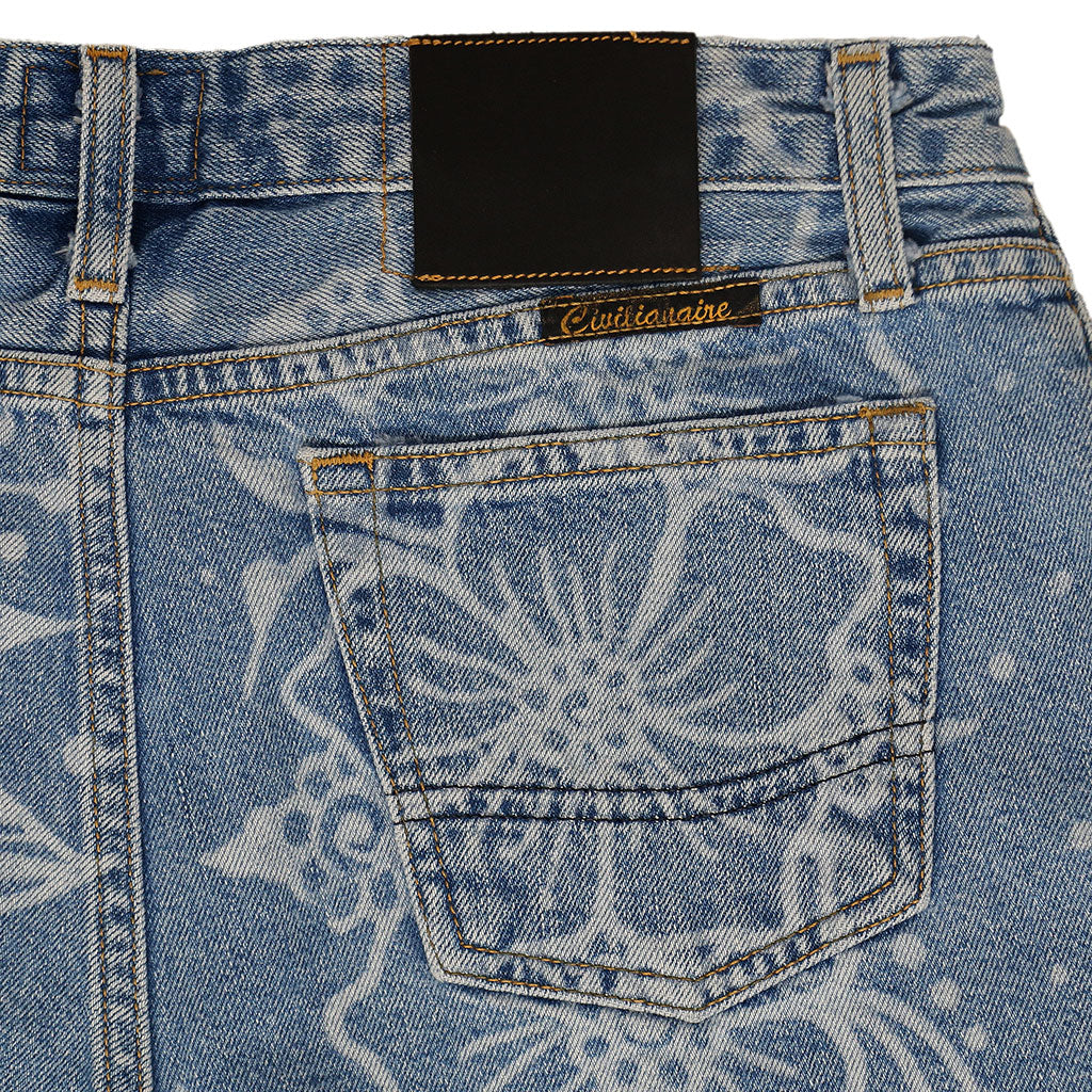 5 Pocket Cut-Off Boyfriend 10.5 oz Shorts - MED STONE - LASER FLORAL PRINT