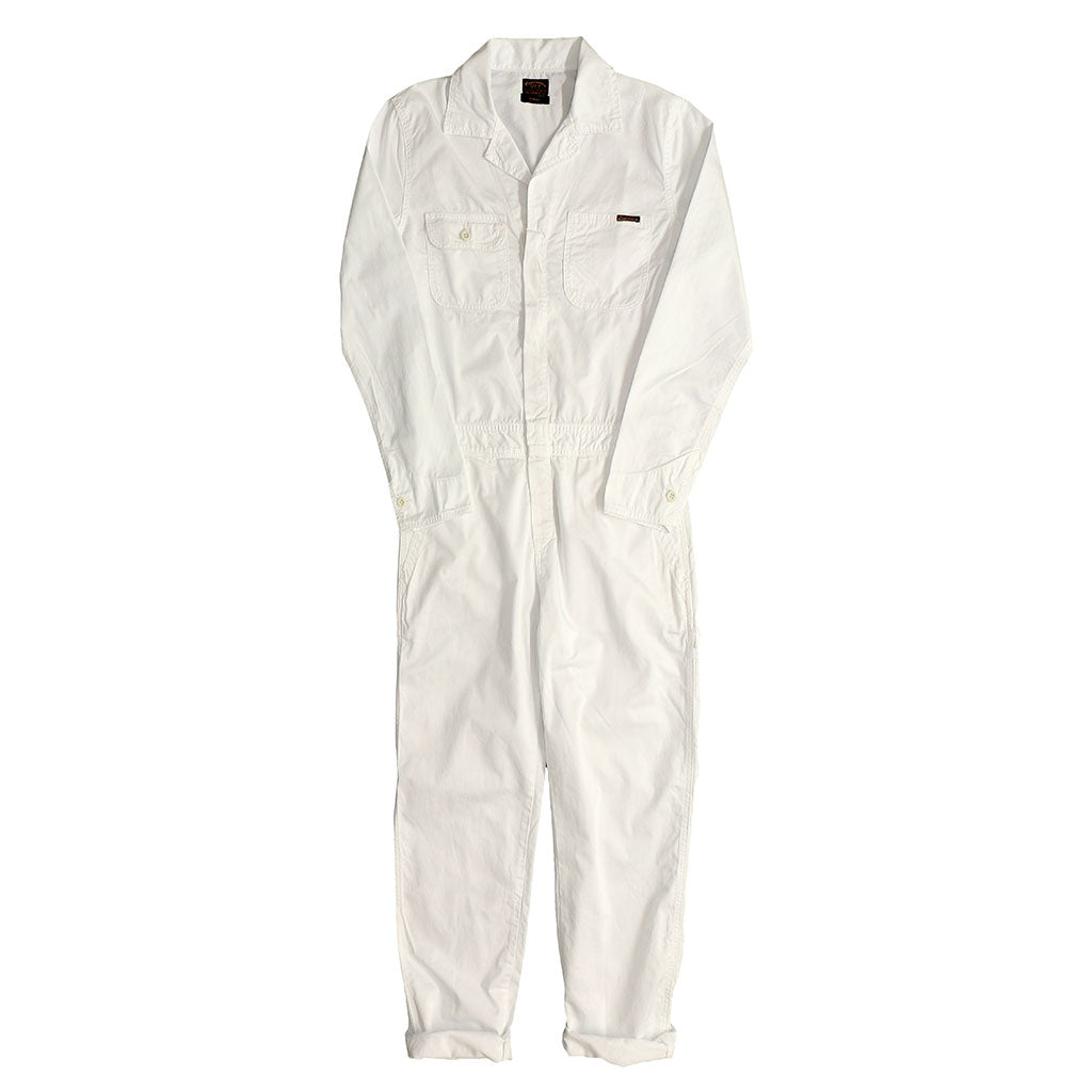 5.5 oz Cotton/Sateen Jumpsuit - White