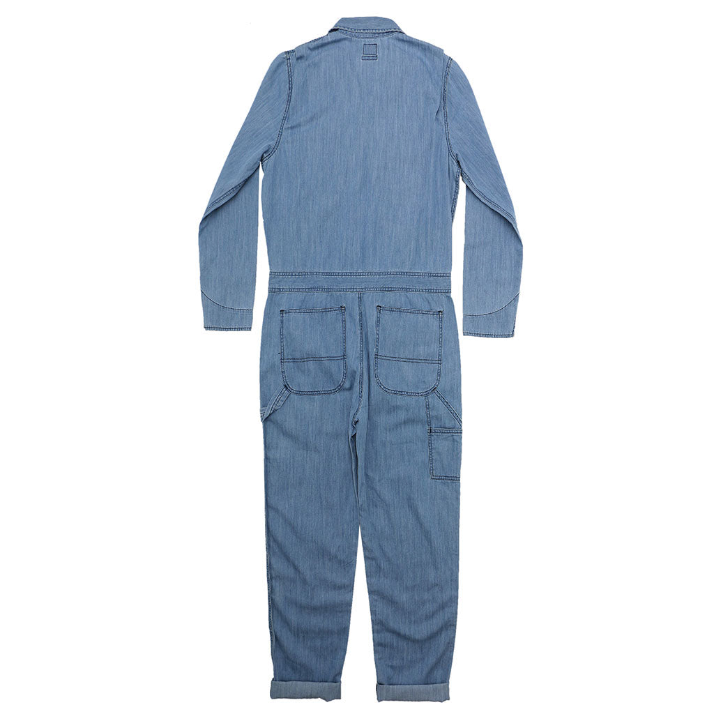 6.0 oz. Lightweight Indigo Denim Jumpsuit/ Coverall - Med. Stone Wash