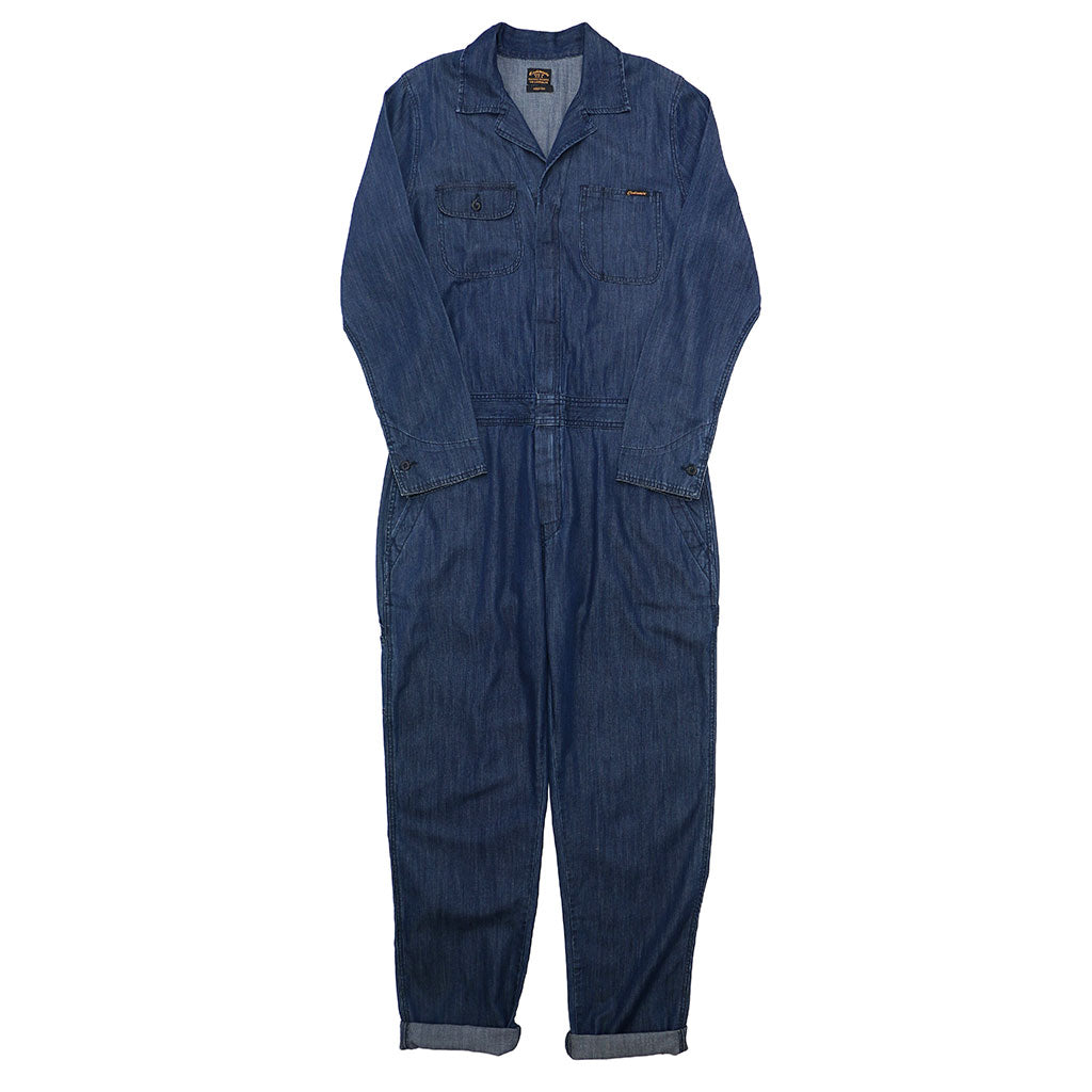 6.0 oz. Lightweight Indigo Denim Jumpsuit/ Coverall - Dk. Stone Wash