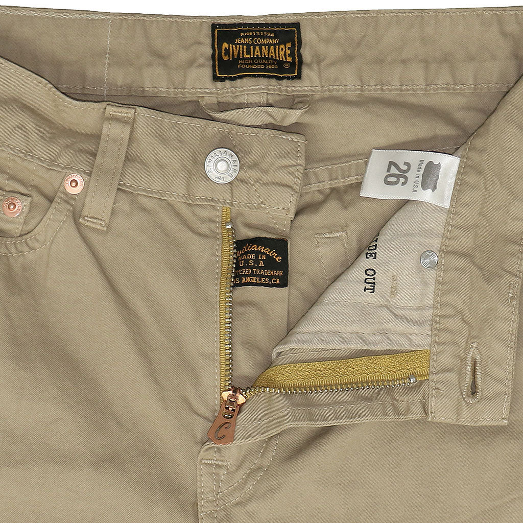 5-Pocket High Rise Wide Twill Pants - Fawn