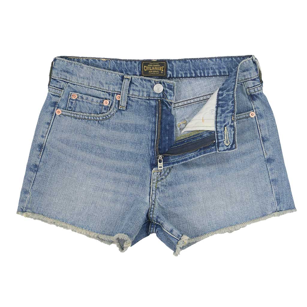 12.4 oz Denim Shorty Shorts - Light Vintage Wash IN10