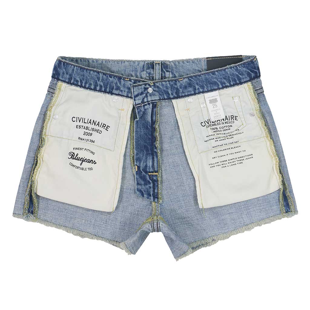 12.4 oz Denim Shorty Shorts - Light Vintage Wash IN10