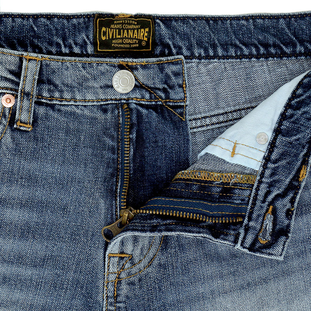 12.4 oz Denim Shorty Shorts - Malibu Wash