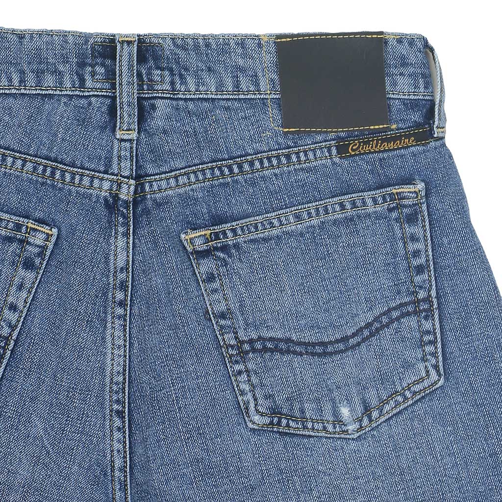 12.4 oz Denim Shorty Shorts - Medium Wash SF21