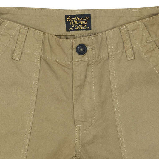 Military Cotton Twill Crop Pant - New Khaki