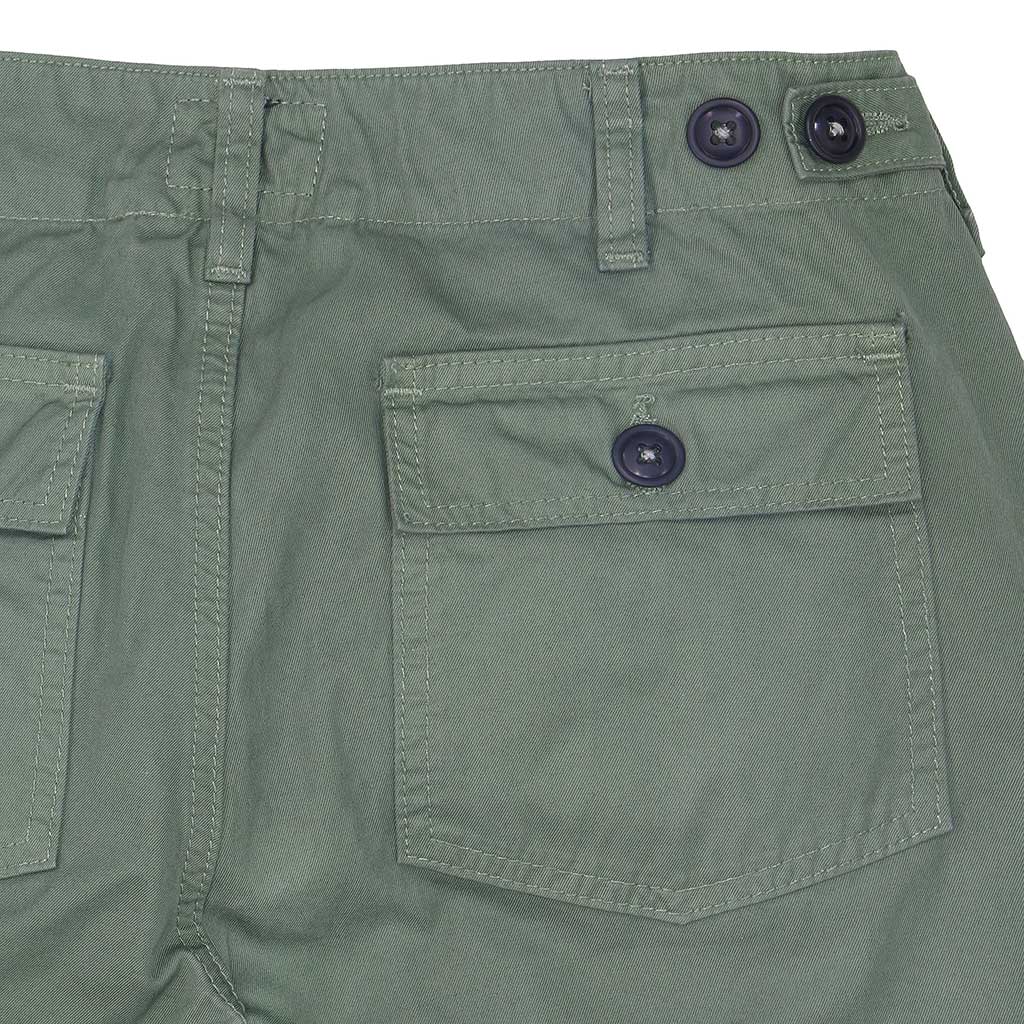 Military Cotton Twill Crop Pant - Old Olive