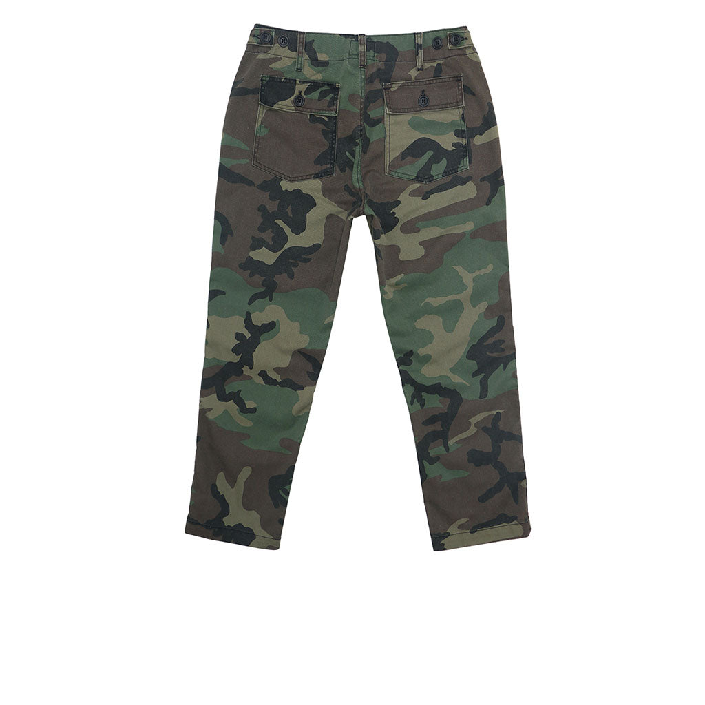 Military Camo Crop Pant - Light Stone Wash