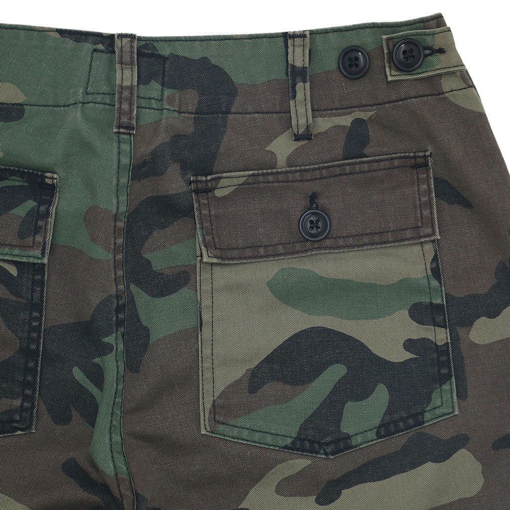 Military Camo Crop Pant - Light Stone Wash