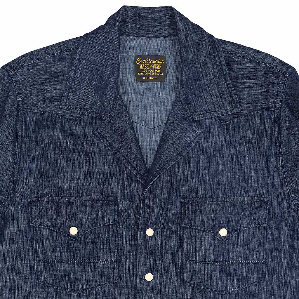 6.5oz. Lightweight Indigo Denim Western Jumpsuit - Dark. Stone Wash