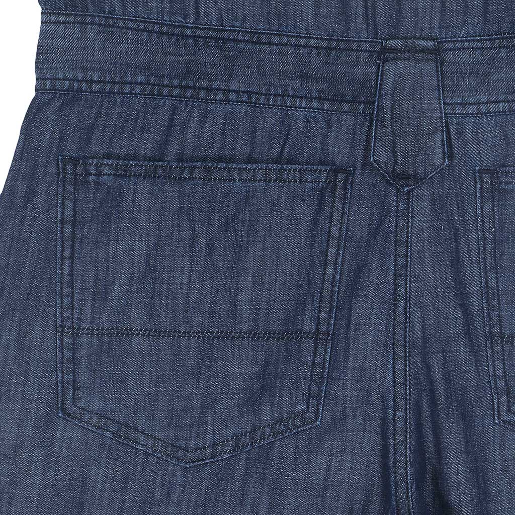 6.5oz. Lightweight Indigo Denim Western Jumpsuit - Dark. Stone Wash