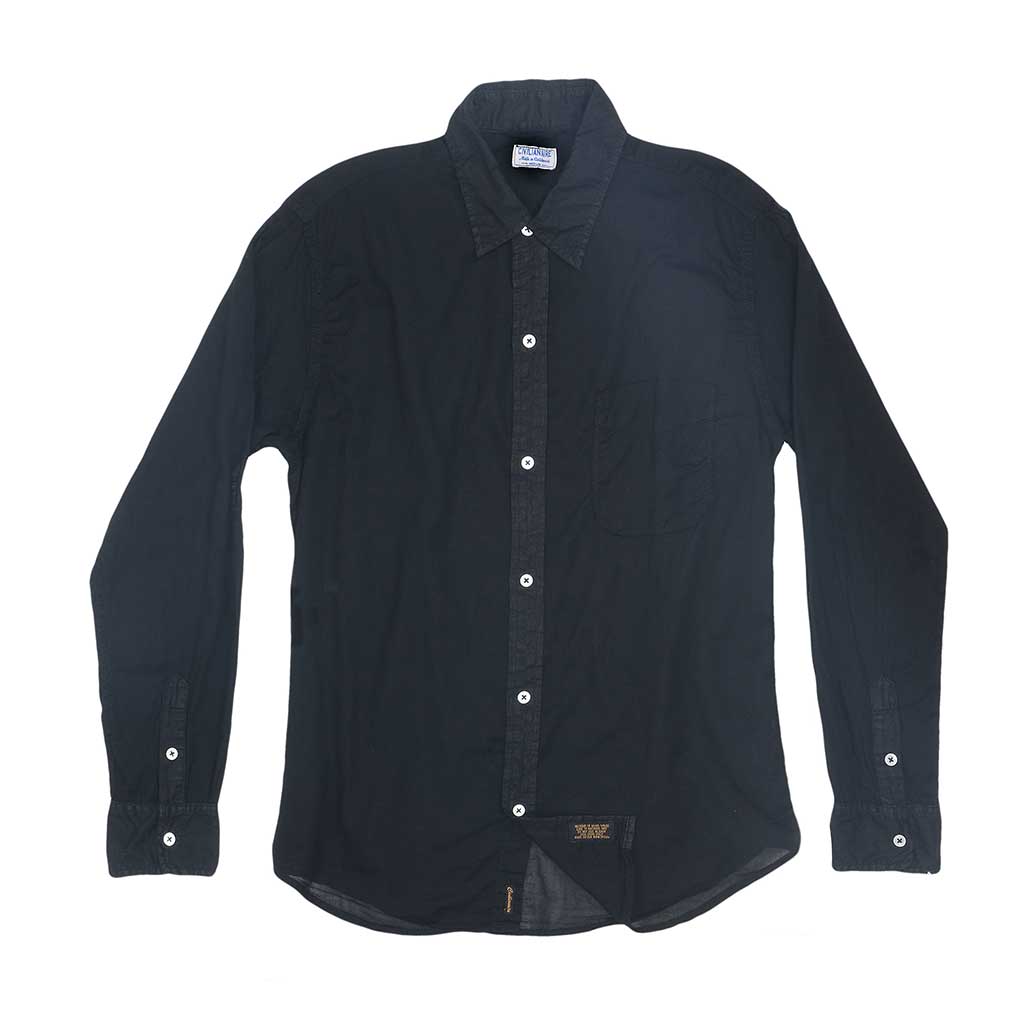 Long Sleeve 1 Pocket Boyfriend Voile Shirt - Jet Black