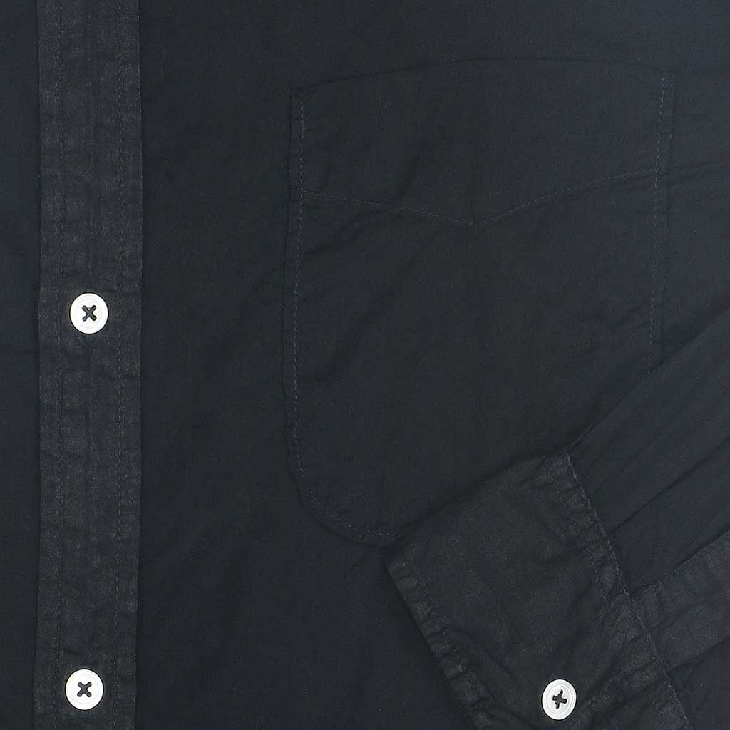 Long Sleeve 1 Pocket Boyfriend Voile Shirt - Jet Black