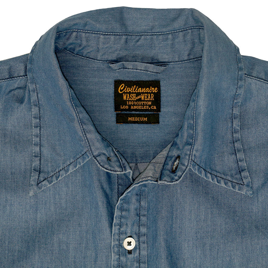 Single Pocket Shirt 4 oz. Denim - Med Wash SF21