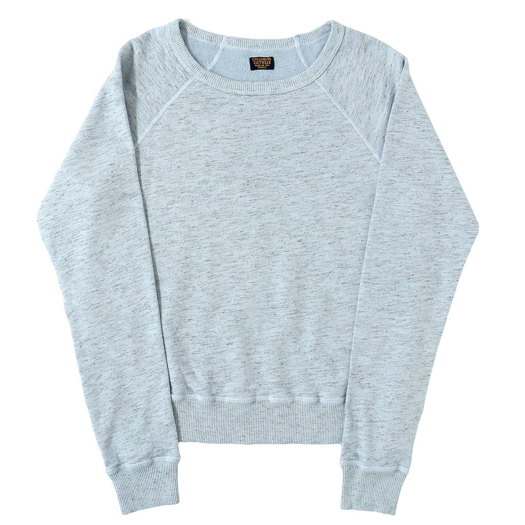 Long Sleeve Streaky French Terry Crew Neck Raglan Sweatshirt - Skyra Blue