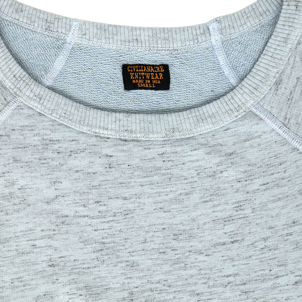 Long Sleeve Streaky French Terry Crew Neck Raglan Sweatshirt - Skyra Blue